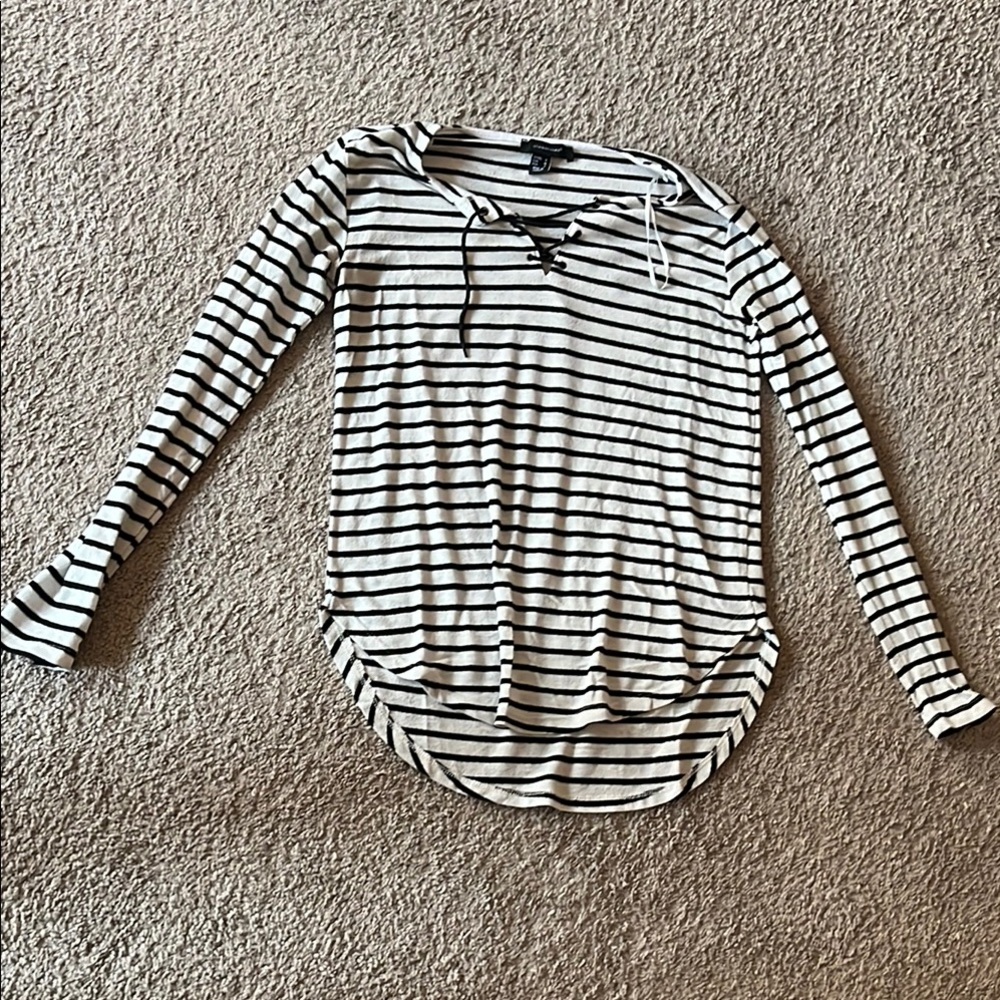 Striped Black and White Women's Top